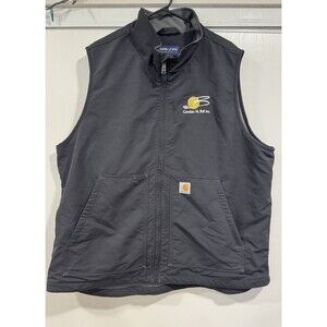 Carhartt Vest Mens XL Black Relaxed Fit Rain Defender Super Dux Full Zip Outdoor